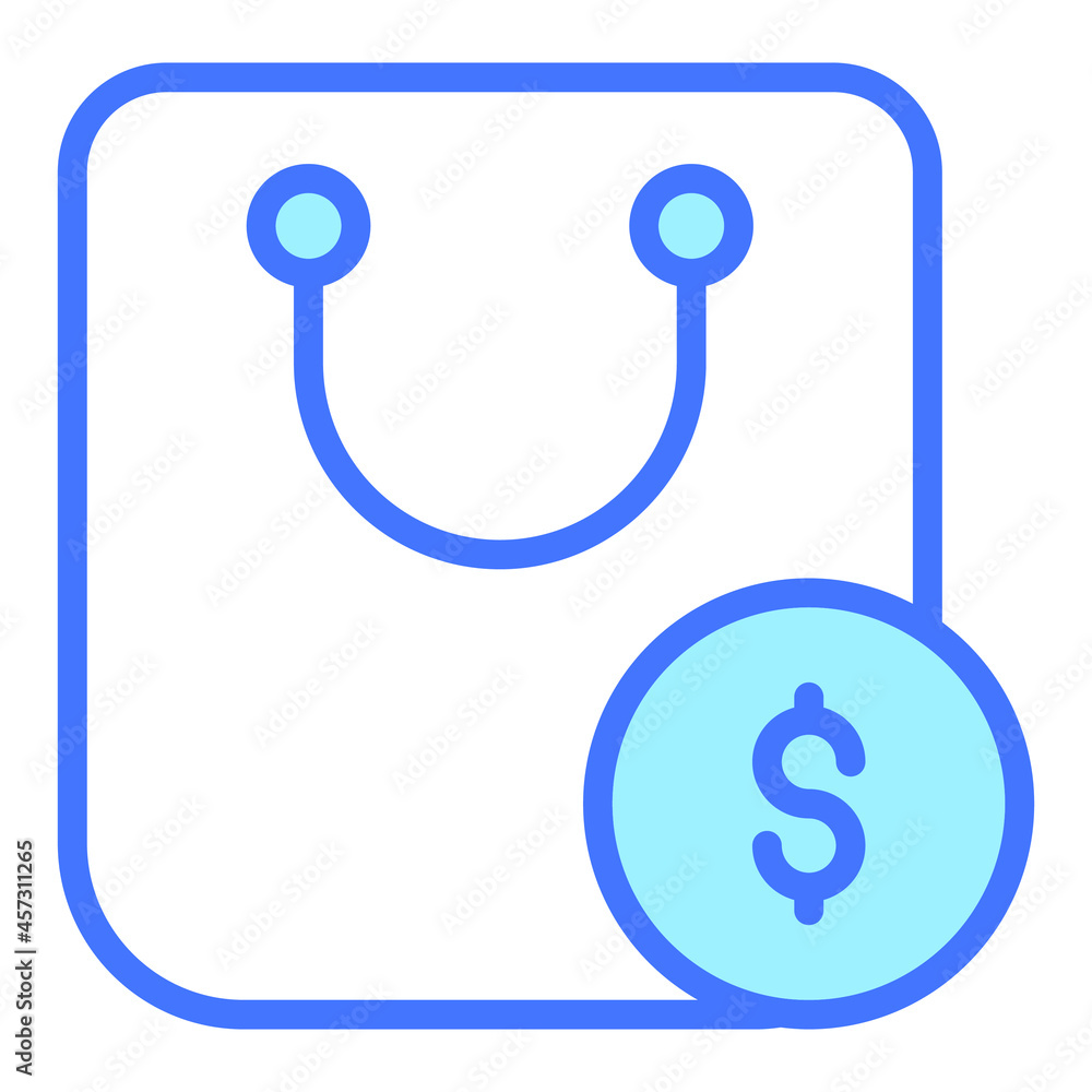 Shopping bag blue line icon, Black Friday glyph style store or market shopping commerce, shop sale icon design. Shopping bag blue line icon, Black Friday glyph style store or market shopping commerce, shop sale icon design.