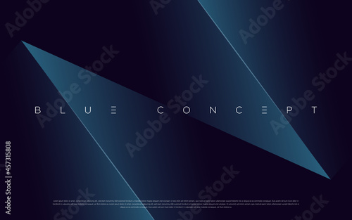 Premium blue abstract background concept with luxury geometric dark shapes. Exclusive cool art wallpaper design.