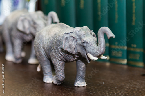 Canvas Print Closeup shot of elephants sculpture