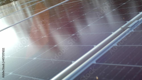 Wallpaper Mural Photovoltaic Solar Panels Close-Up at Sunset Torontodigital.ca