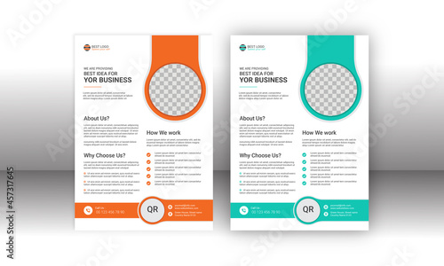 Creative Flyer design for Corporate Business orange circle design for ads and promotions