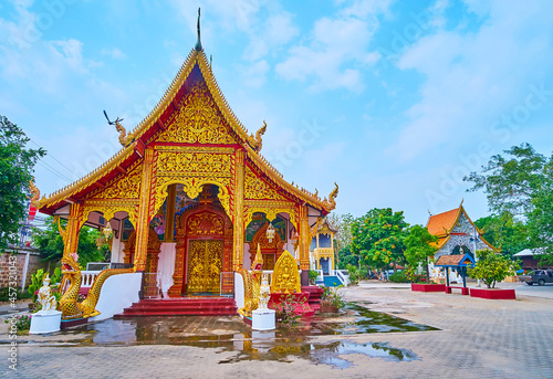 The grounds of Wat Sangkharam Temple, Lamphun, Thailand photo