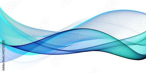 Stylish blue wave design banner template © gojalia