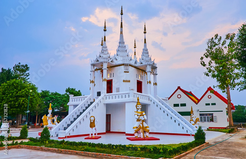 The white shrine, Wat Koh Walukaram Temple, Lampang, Thailand photo