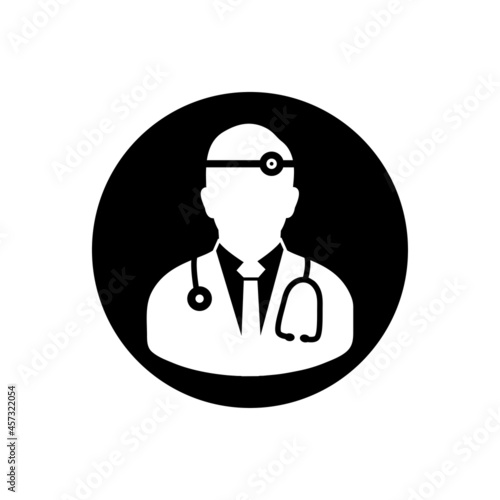 Otolaryngologist icon. Rounded Button Style Editable Vector EPS Symbol Illustration.