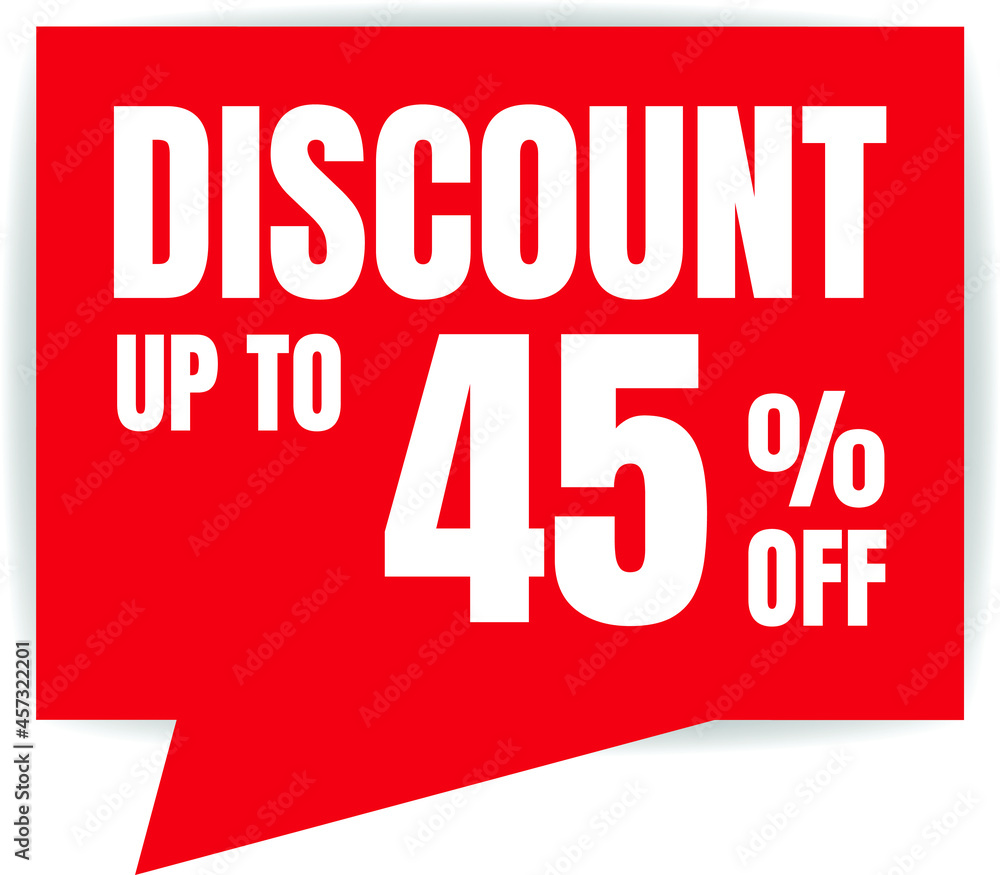 45 Percent Off, Discount Sign Banner or Poster. Special offer price signs 45 Percent Off, Discount Sign Banner or Poster. Special offer price signs
