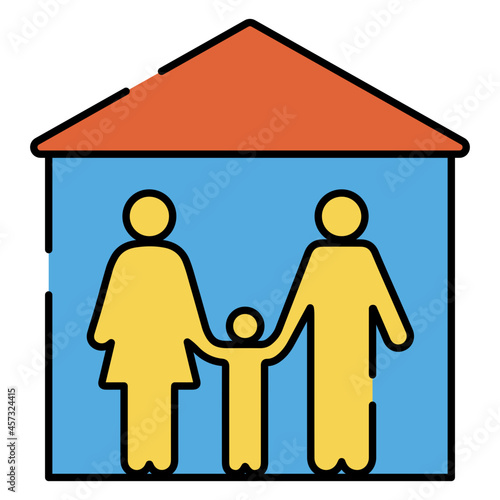 An icon design of family home