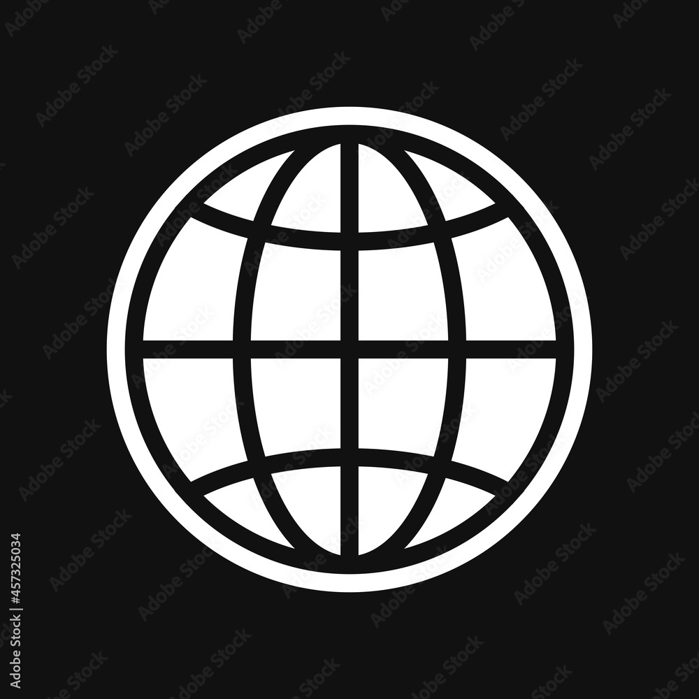 Globe Icon on grey background Globe Icon on grey background