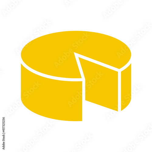 Round cheese wheel vector icon