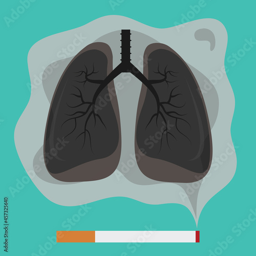 unhealthy smoker lung vector