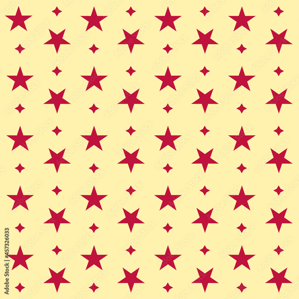 Seamless Star Pattern Background In Red And Yellow Color. Seamless Star Pattern Background In Red And Yellow Color.