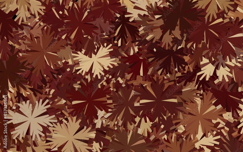 Dark Red, Yellow vector doodle pattern with flowers. Dark Red, Yellow vector doodle pattern with flowers.