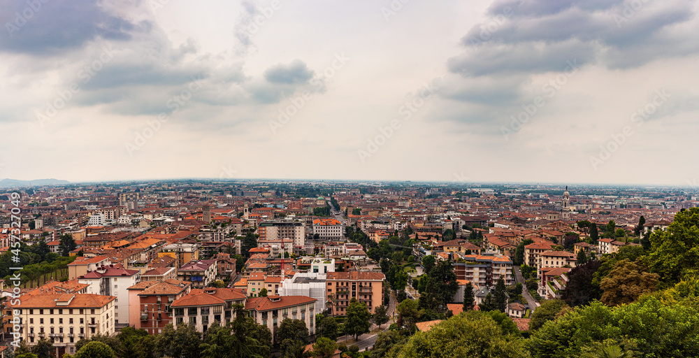 Fototapeta premium Aerial view of Bergamo
