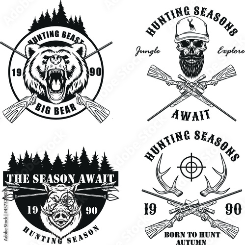 Hunting design bundle .For logo , mascot, badge ,and another uses