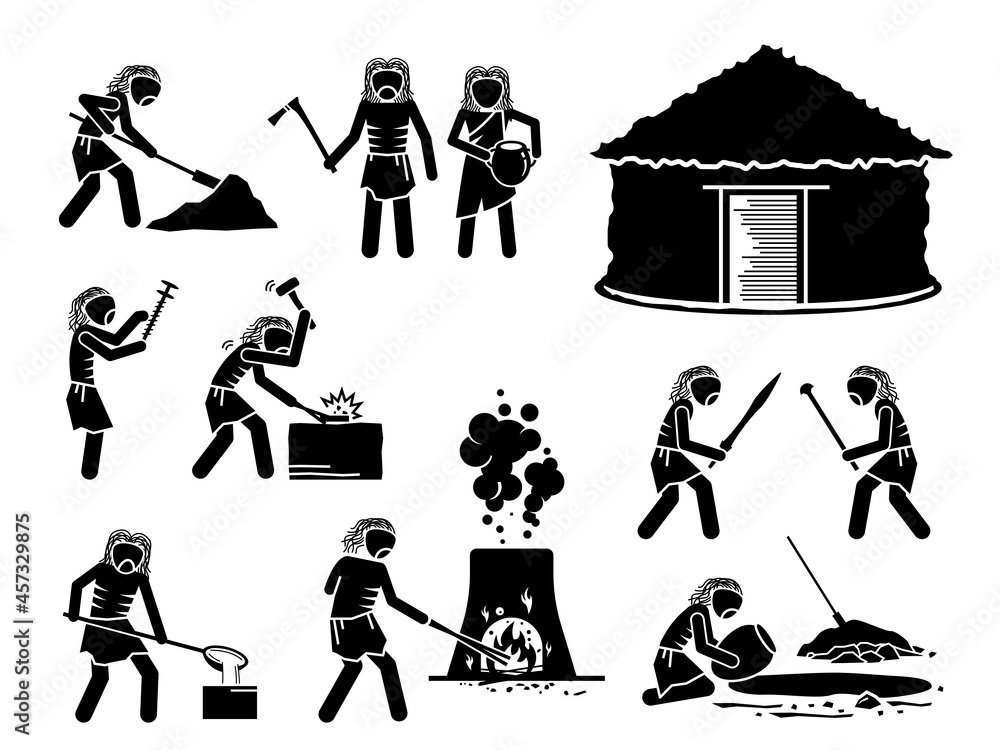 Prehistory Prehistoric Copper Stone Age Ancient Human. Vector