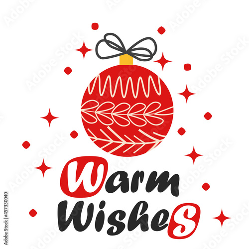 Christmas and Happy New Year illustration. Trendy retro style, design template.