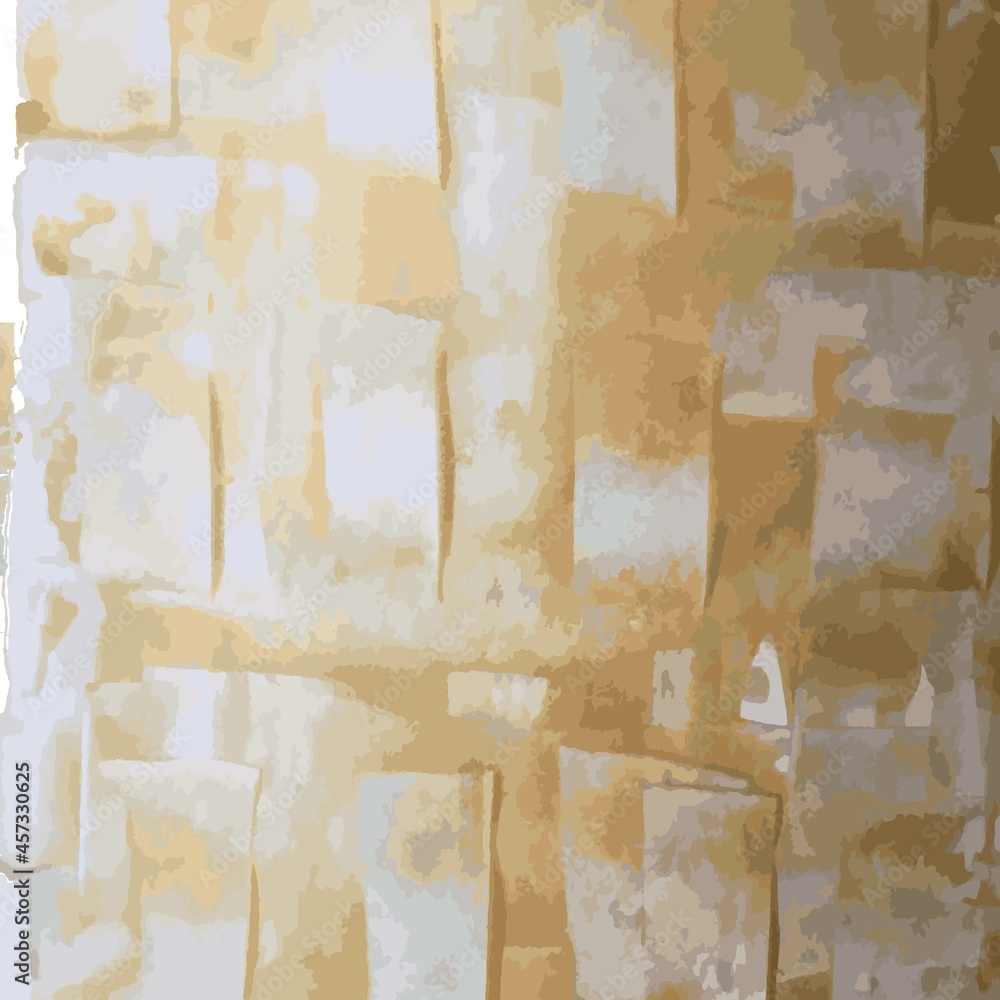Acrylic background hand painted background texture. Golden shiny foil Background. Abstract gold marble texture.  Smooth acrylic vector illustration for web, template, posters, card, banner. 