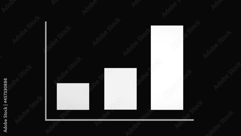 Black and white comparison bar graph, the third is fastest growing, progress summary report, new 2D animation Black and white comparison bar graph, the third is fastest growing, progress summary report, new 2D animation