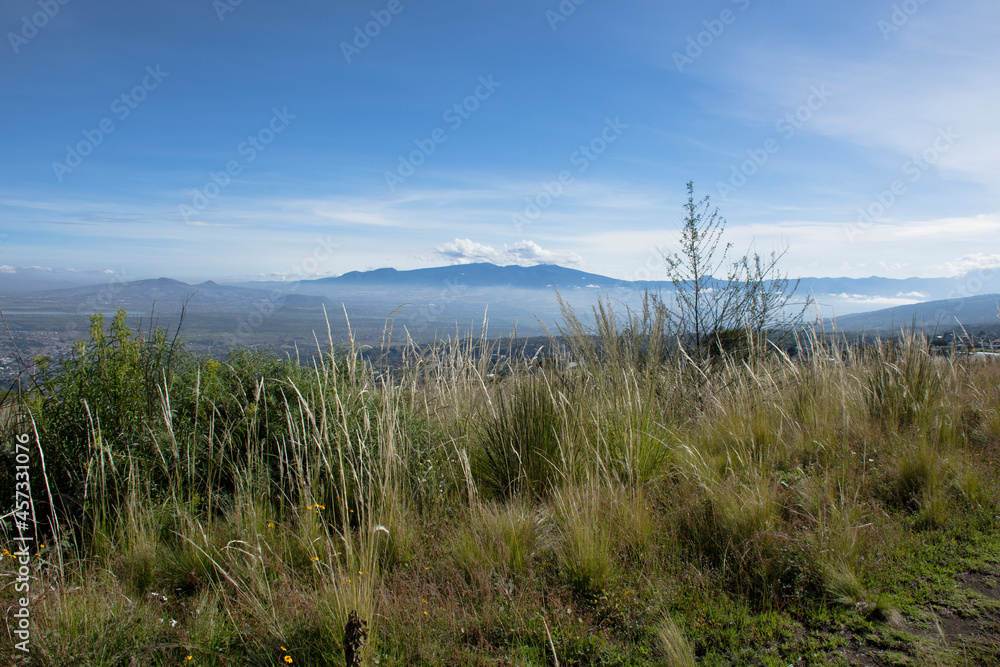 Vista de los volcanes y el valle de méxico