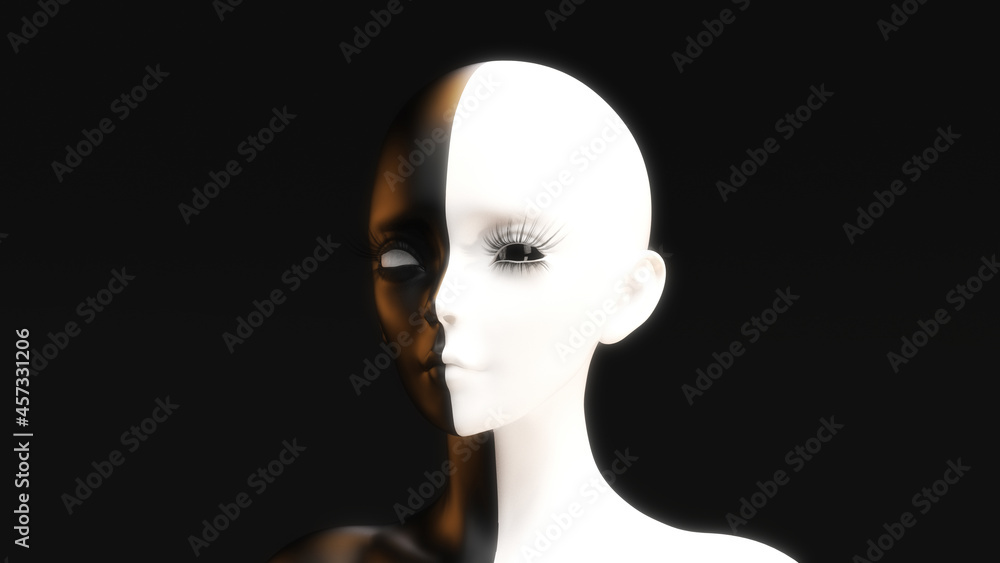 Artistic 3D Illustration of a Face Artistic 3D Illustration of a Face