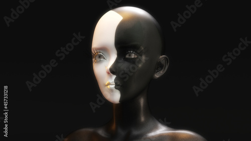 Artistic 3D Illustration of a Face