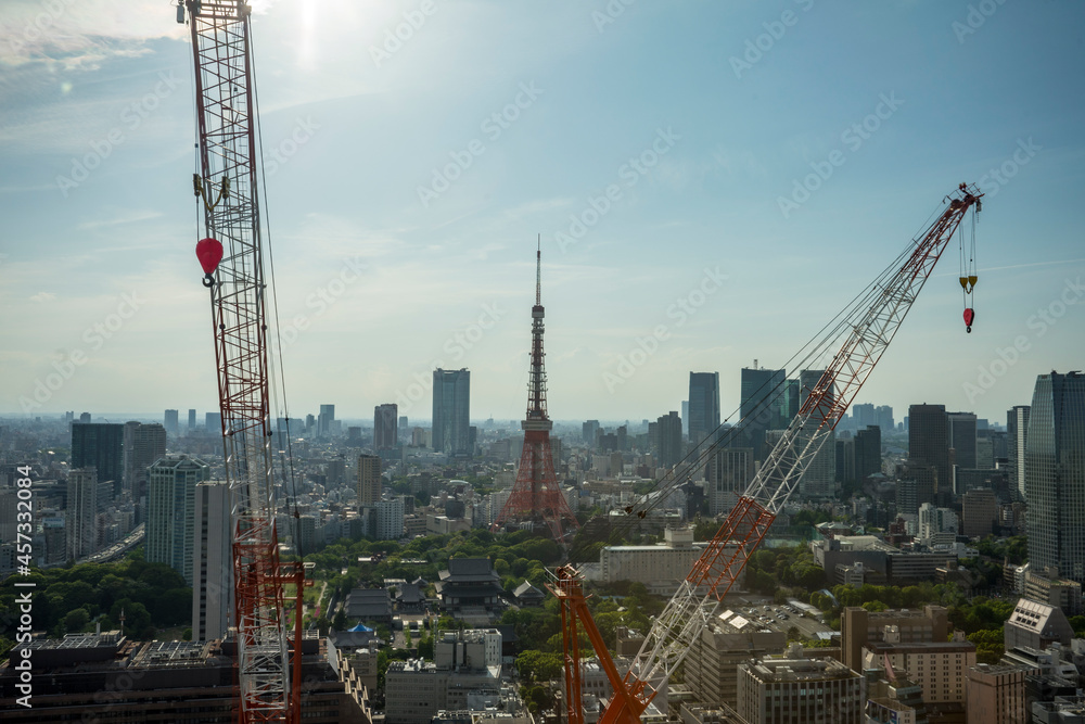 Construction in the area near Tokyo tower