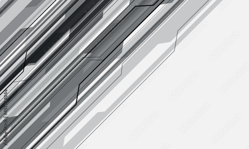 Abstract grey cyber circuit geometric on white with blank space design modern futuristic technology background vector Abstract grey cyber circuit geometric on white with blank space design modern futuristic technology background vector