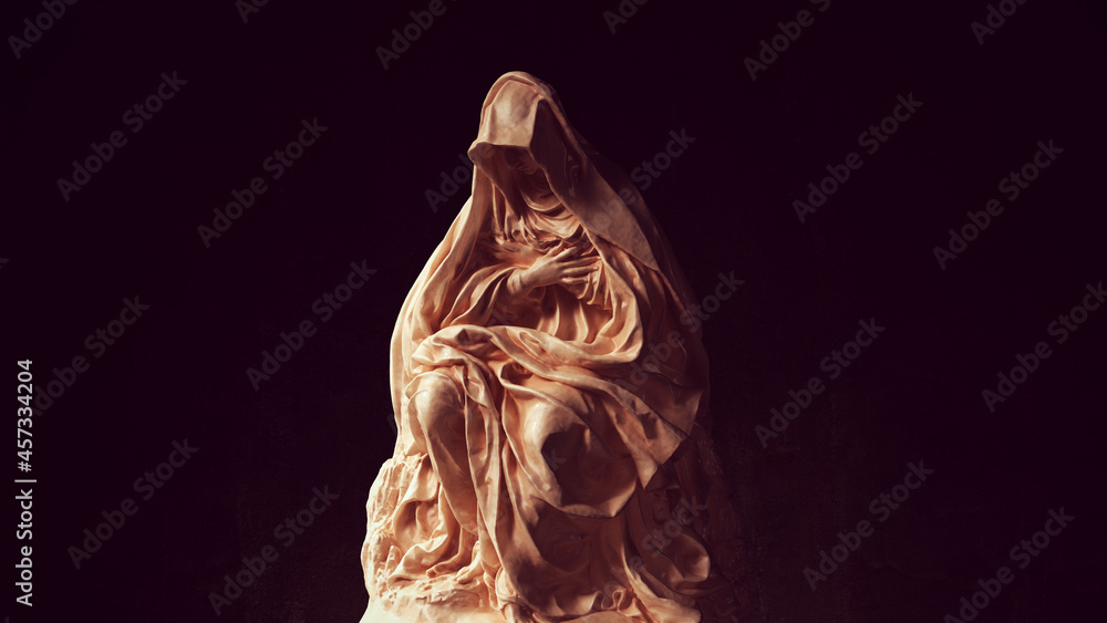 Seated Virgin Mary Mater Dolorosa Our Lady of Sorrows Art Sculpture 3d ...