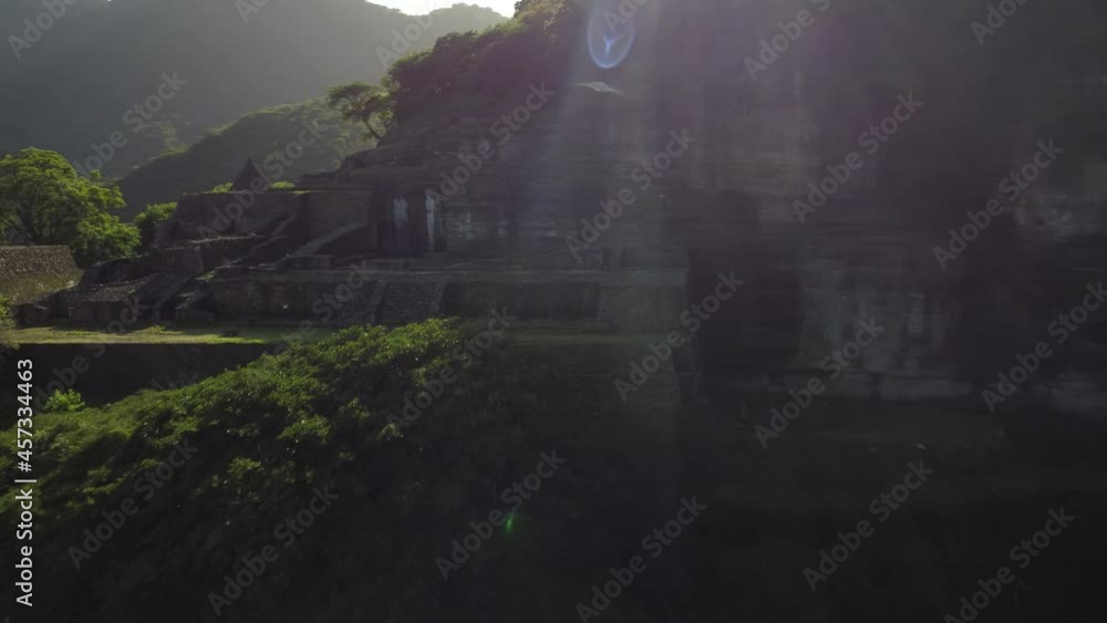 Drone footage of the mysterious ruins of the house of the eagles. A ...