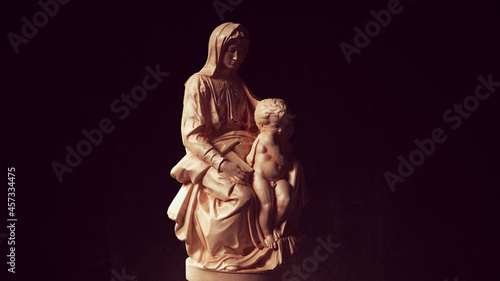 Madonna of Bruges with Child Jesus Art Sculpture 3d illustration render