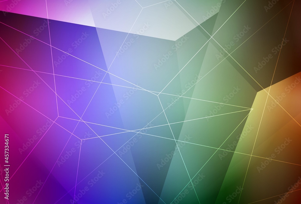 Obraz premium Dark Multicolor vector background with polygonal style.