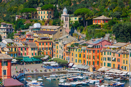 фотографія Portofino bay with colorful houses in Liguria, Italy