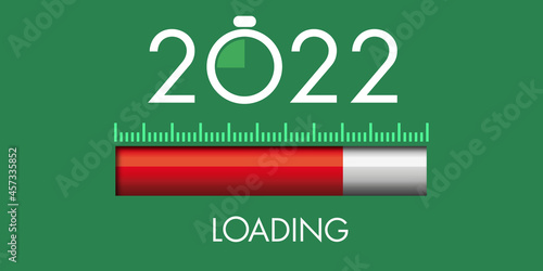 Carte de vœux 2022 sur le concept du compte à rebours et du temps qui passe, symbolisé par un curseur digital photo