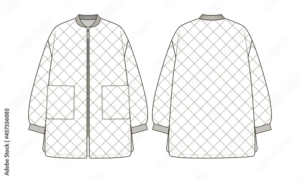 Premium Vector  Long sleeve sweatshirt jacket technical fashion flat sketch  vector navy blue color template