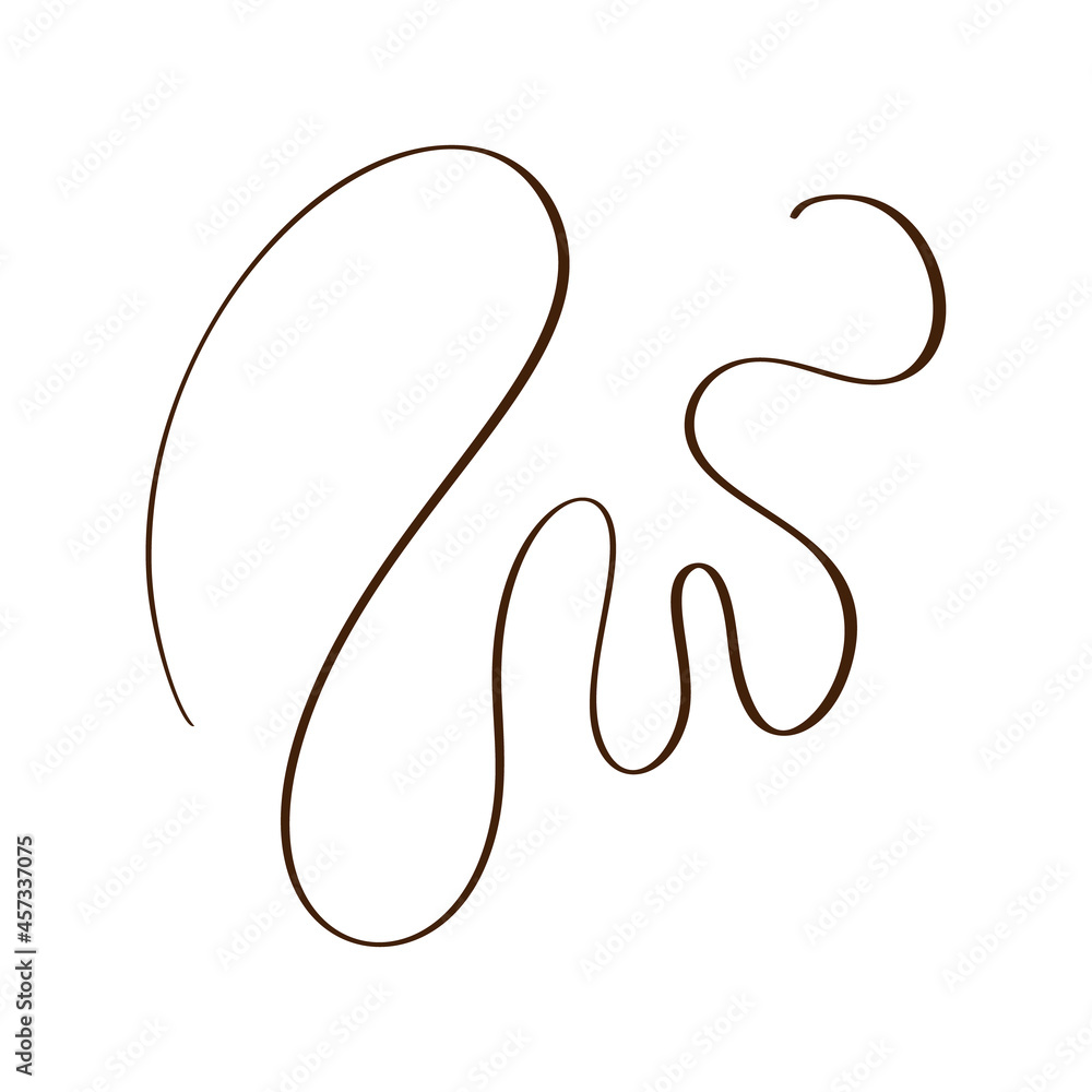 Abstract Vector Wavy calligraphy line. Black and white illustration. Element of design for posters and flyers story Abstract Vector Wavy calligraphy line. Black and white illustration. Element of design for posters and flyers story