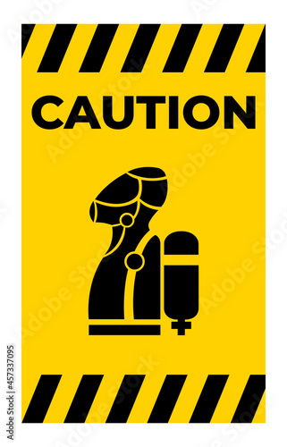 Wear SCBA (Self Contained Breathing Apparatus) Symbol Isolate On White Background,Vector Illustration EPS.10