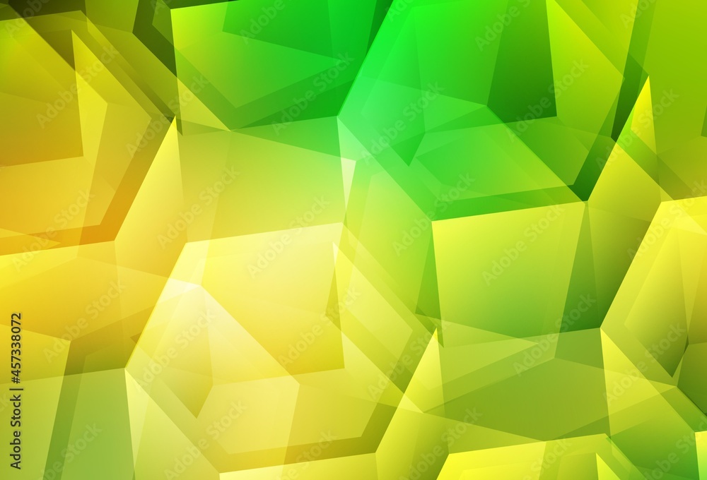 Light Green, Yellow vector template in hexagonal style. Light Green, Yellow vector template in hexagonal style.