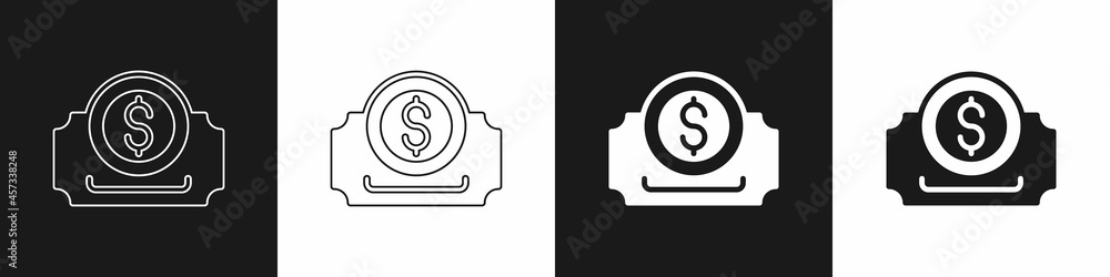 Set Cinema ticket icon isolated on black and white background. Vector Set Cinema ticket icon isolated on black and white background. Vector