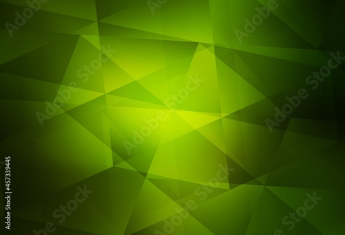 Dark Green vector abstract polygonal background.