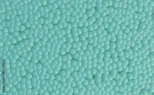 Struktura małe kuleczki styropianu na miętowym jasno zielonym tle. 3d render