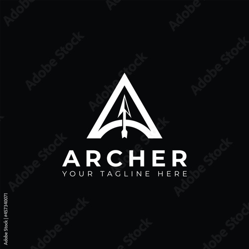 Letter A archer arrow logo vector icon illustration