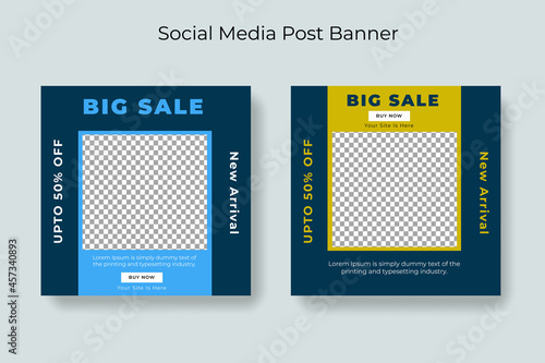 Business square social media post banner template