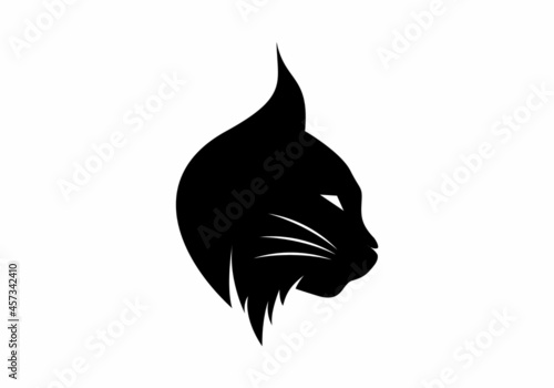 Canvas Print Black color of lynx head