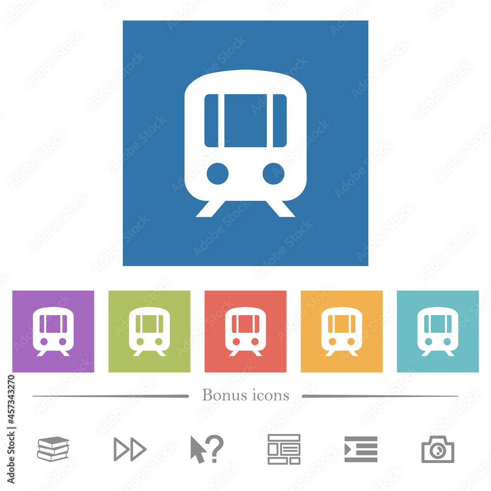 Train flat white icons in square backgrounds Train flat white icons in square backgrounds