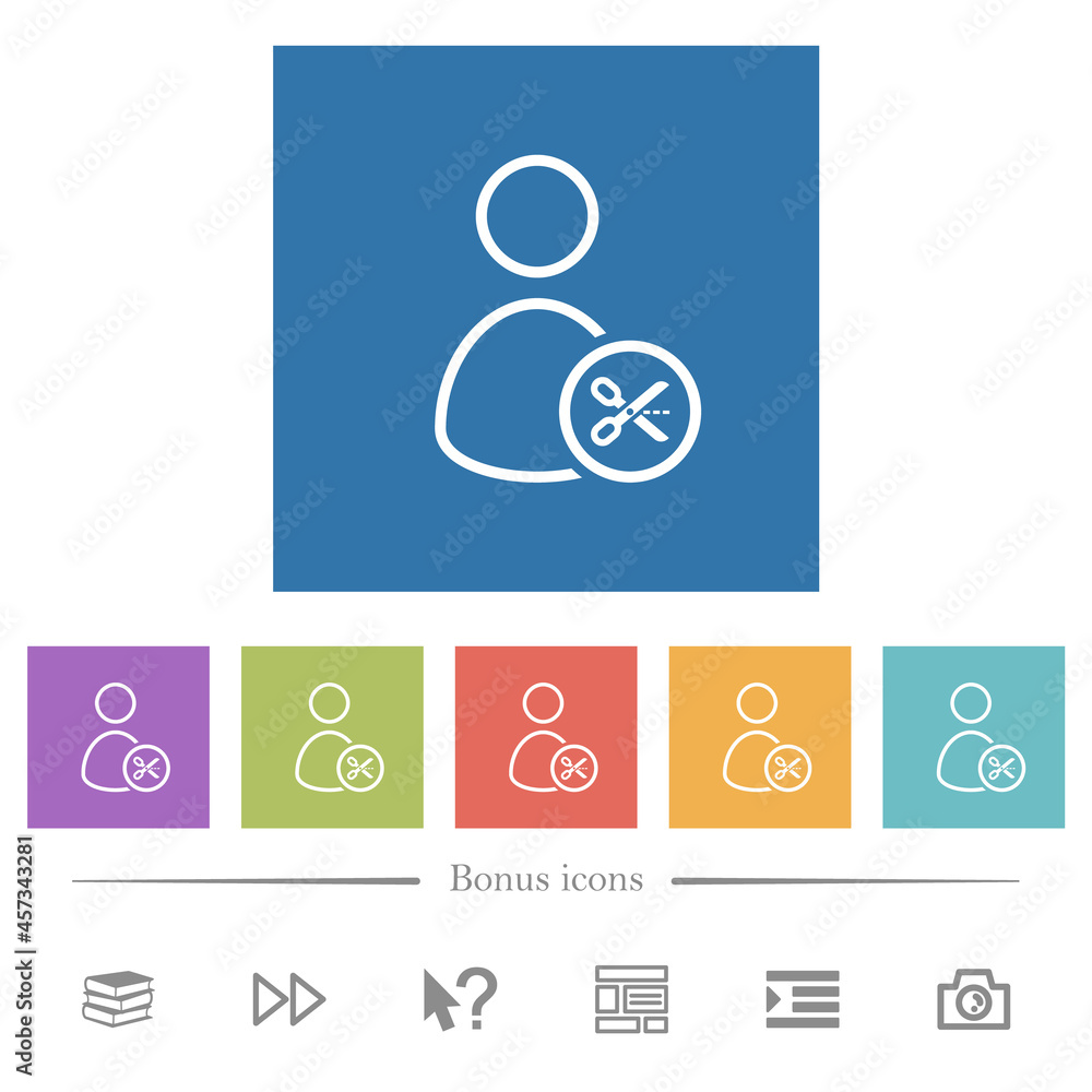 Cut user outline flat white icons in square backgrounds Cut user outline flat white icons in square backgrounds