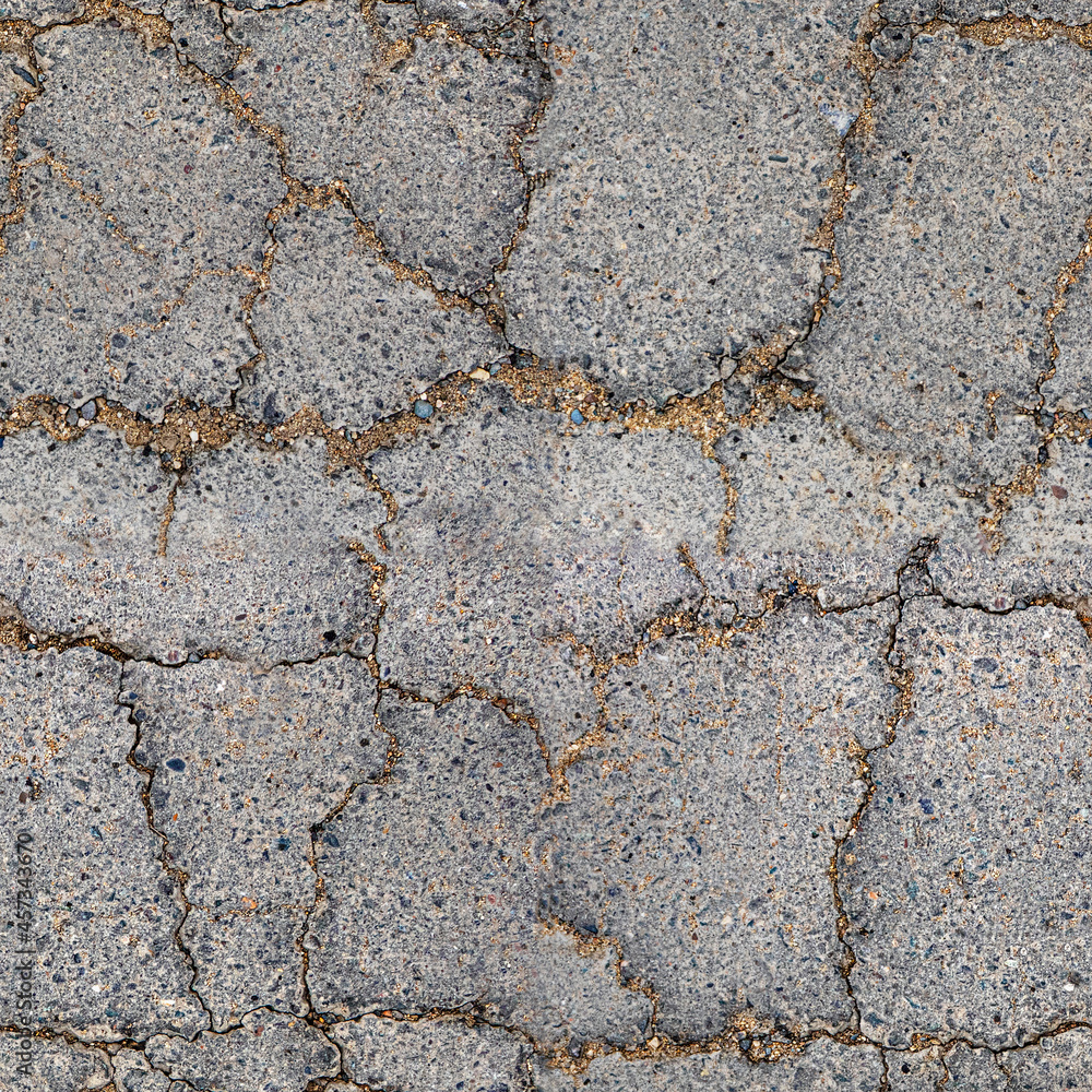 Obraz premium texture seamless pattern asphalt cracked asphalt