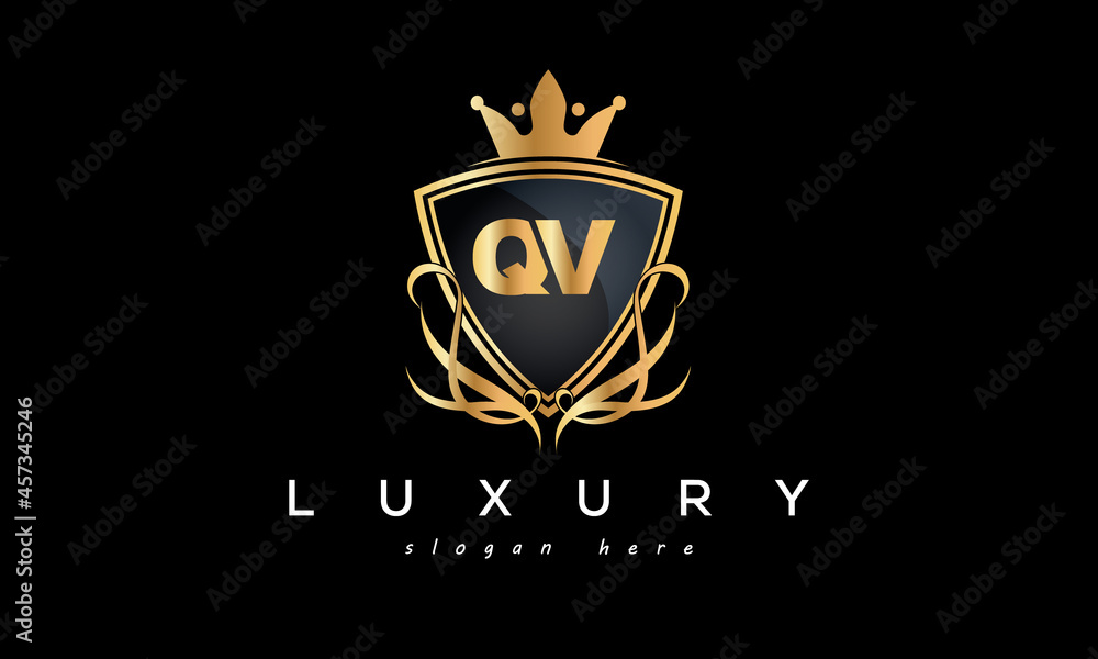 QV creative luxury letter logo QV creative luxury letter logo