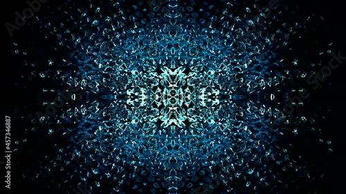 Neon light animation with variation Mandala. 4K mandala. Geometry ethnic pattern animation. Arabesque illustration ornament. Abstract background. Loop footage kaleidoscope UHD resolution 3840 X 2160
