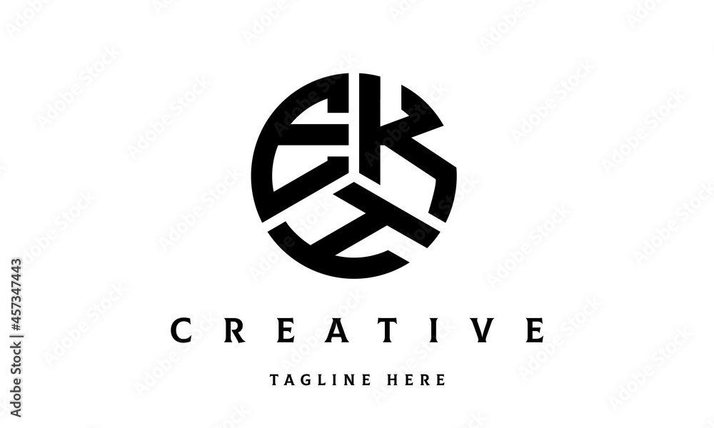 EKH creative circle three letter logo EKH creative circle three letter logo