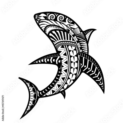 Shark tattoo polynesian style.
